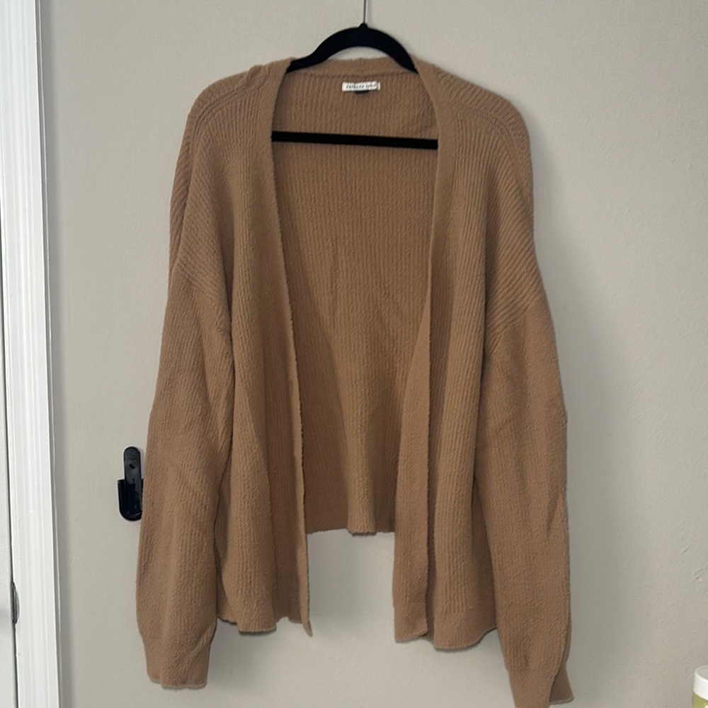 American Eagle Outfitters Open-Front Cardigan Sweater - Camel Brown